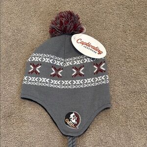 NWT FSU Gray and Garnet Knit Beanie